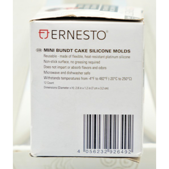 Set of 10 3 inch Silicone Mini Bundt Nonstick Silicone Cake Molds Nonstick&Quic - Picture 3 of 3